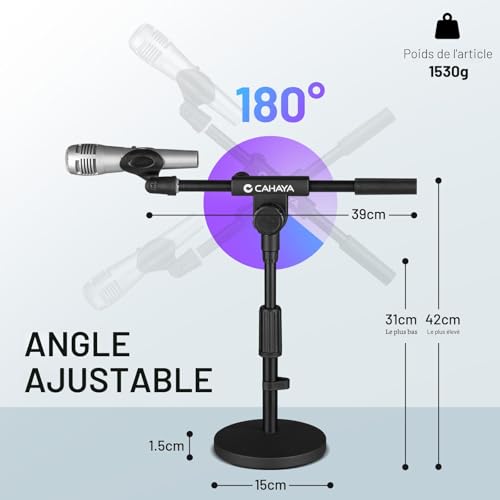 Pied de microphone de bureau stable 1058g pour éliminer les vibrations en réunion - 4