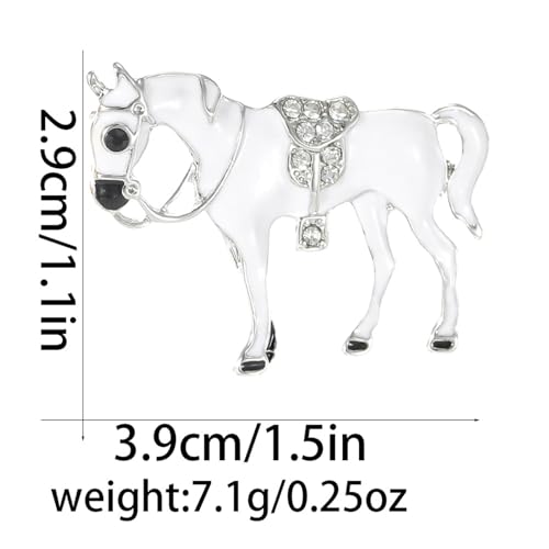 Image of Dreuyet Horse Brooch Pin Horse Racing Suit Lapel Pin for Women Men Rhinestone Antique Gold Horse Animal Brooch Clothing Outfits Accessory Jewelry