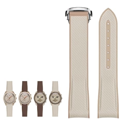 Bracelet MoonSwatch 20mm SERDAS caoutchouc silicone extrémité incurvée montre