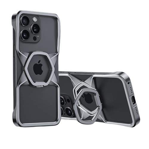 Coque sans cadre iPhone 15 Pro Max rigide en aluminium avec anneau MagSafe