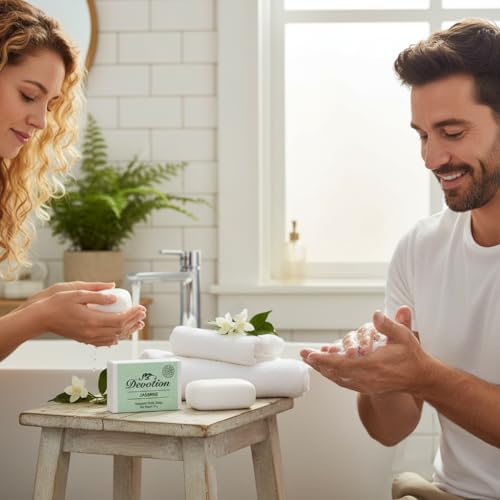 Image of Devotion | Jasmine Natural Bath Soap | Pack of 6, 75g Each | Handmade, Moisturizing & Aromatic | Ideal for All Skin Types