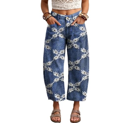 Pantalon large 7/8 taille haute idéal plage et vacances