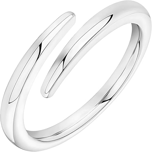 14K Gold Plated Open Twist Eternity Band for Women and Girls, Modern Design, Comfort Fit, Sizes 5 to 10