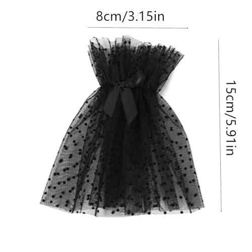FJYXCHENXM 1 Pair Black Mesh Nail Art Lace Wrist Sleeves, Elastic Wrist Cuffs for Sleeves Lace Cuff Shooting Background Props