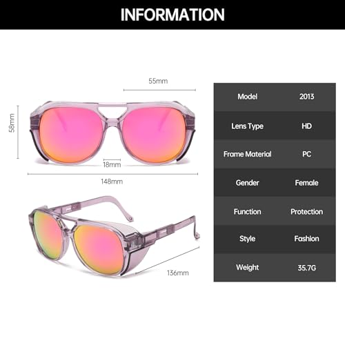 YAMEIZE Polarized Classic Gothic Steampunk Sunglasses - UV Protection Punk Round Glasses Driving Shade Outdoor for Men Women3