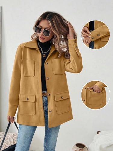 Chic Khaki Womens Casual Coat: Perfect for Fall & Winter Adventures! - Image 2