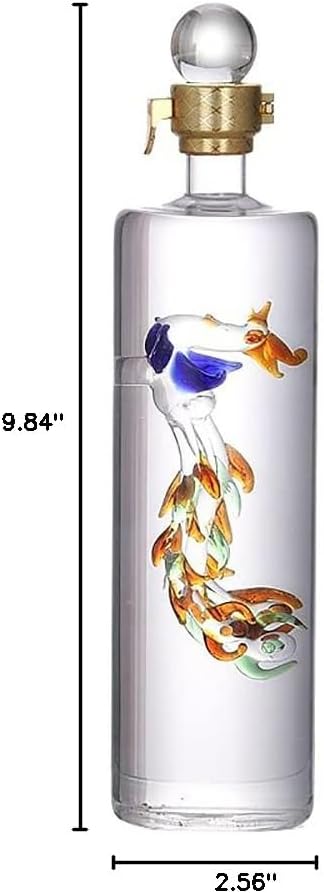 Phoenix Whiskey Decanter, Glass Wine Decanter Built-In Dragon Design, 500ML Liquor Decanter For Scotch Vodka Whiskey Scotch Rum Tequila (phoenix)
