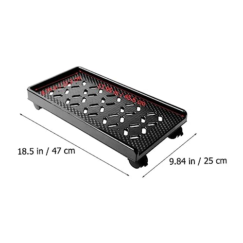 Soporte móvil para CPU con ruedas y freno, estante negro de ABS para torre de computadora | Base estable, orificios para disipación de calor, esquinas redondeadas, columna inferior reforzada, uso para oficina o hogar miniatura 2