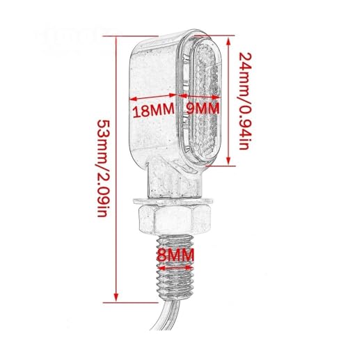 Clignotant universel pour moto 8mm boîtier silver robuste 12V - 7