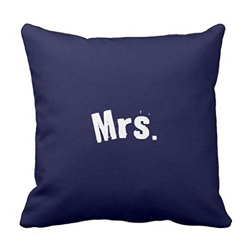 Mrs. Navy Blue Accent pillow case cover 16*16