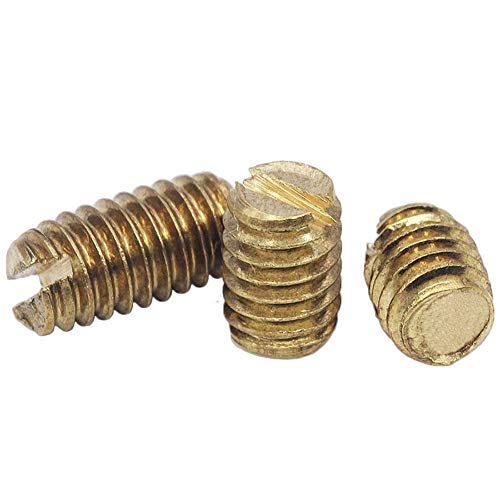 Lag Bolts 20Pcs DIN551 M2.5 M3 Headless Screws Grubs Tighten Bolts Brass Slotted Set Screws with Flat Point B137 Tap Bolts (Color : 4mm, Size : M3 (20Pcs))