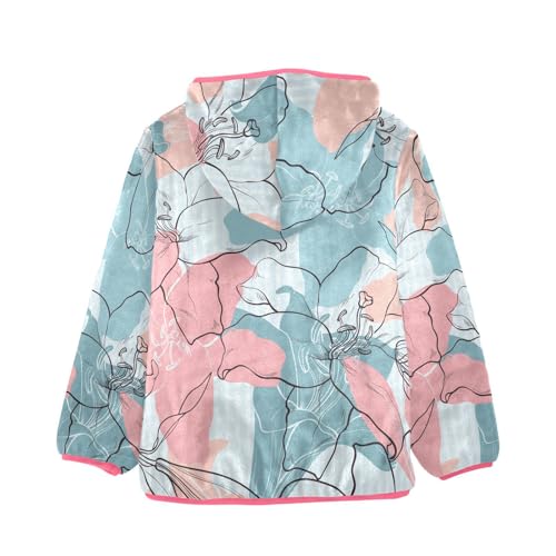 OTVEE Abstract Colored Tulips Flower Kids Hoodie Jacket Fall Spring Full Zip Warm Outwear Coat2