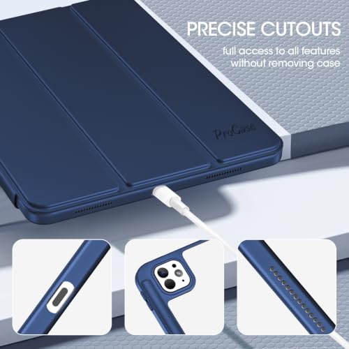 Image of ProCase for iPad Pro 13 Inch Case M5 2025 / M4 2024 with Pencil Holder -Navy