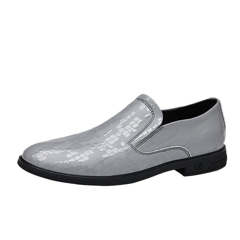 Oxford Shoes for Men's Office Slip Resistant Block Heel Anti-Slip Rubber Sole Shoe Breathable Slip-on Burnished Leather Business2