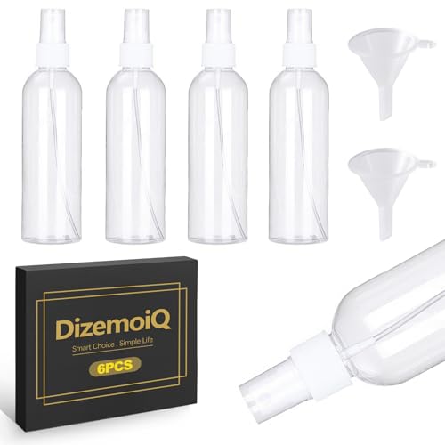 DizemoiQ Butelka z rozpylaczem, 4 sztuki, do ponownego napełnienia, szczelna, do podróży, kosmetyków, roślin, włosów, drobnej mgły, mini butelka z rozpylaczem, przezroczysta