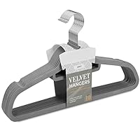 ALBERT AUSTIN Premium Non-Slip Velvet Hangers - Clothes Hangers (10 Pack) Ultra Thin Space Saving and Durable Suit Flocked Hangers - Space Savers Slim Hangers with Tie Bar, Ideal for Adult Coats, T-Shirts, Jumpers, Jackets, Suits and Trousers