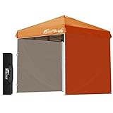 FIELDOOR ワンタッチタープテント 【4点ロック/スチール】 G03専用 サイドシート2枚付属 横幕 風抜けベンチレーション 高耐水加工 シルバーUVカットコーティング 紫外線カット 遮熱 [通常タイプ] [2.0m] [オレンジ]