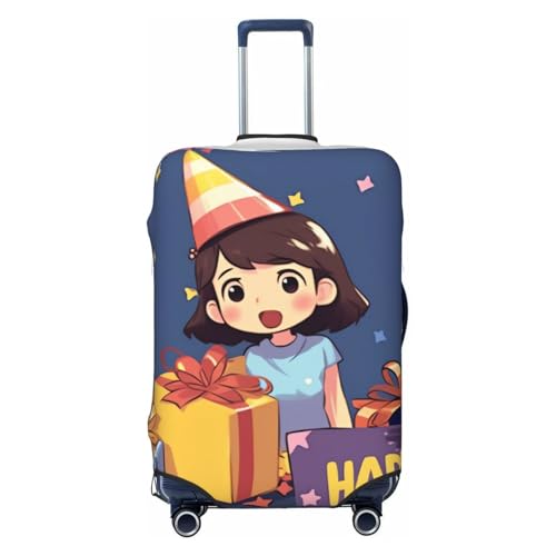Travel Luggage Cover Cartoon birthday gift Suitcase Protector Elastic Washable Stretch Suitcase Protector Anti-Scratch Travel Suitcase Cover Fit 18-32 Inch Luggage
