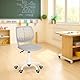 FurnitureR Kompakter Klassenstuhl, ergonomischer Sitz für Schule, Rückenlehne aus atmungsaktivem Netzgewebe, höhenverstellbar, Zeichenzimmerstuhl für Kinder, leicht zu verschieben, 360 °, Morandi Grau