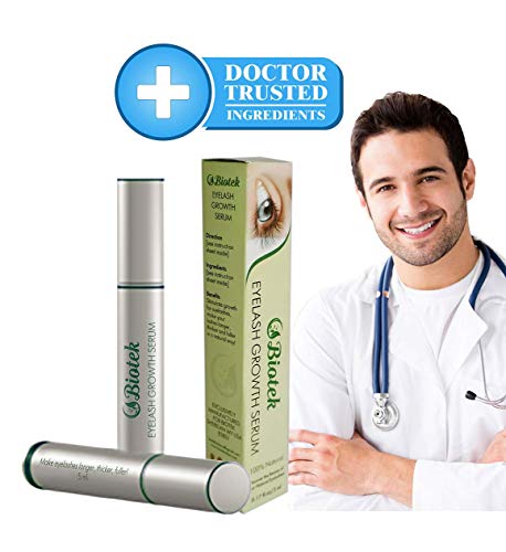 Biotek Eyelash and Eyebrow Growth Serum 5milliliter-Best Natural Lash Enhancing Treatment - Growth Longer, Fuller, Thicker Lashes and Brows in 30 Days Boosts Regrowth Prevents Thinning Breakage