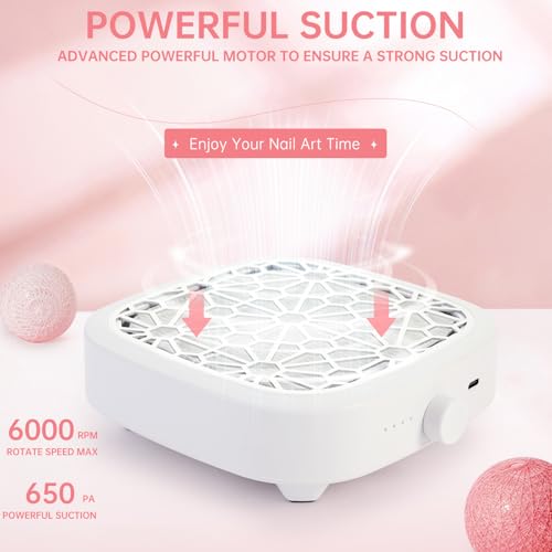 Recolector de polvo para uñas inalámbrico y compacto miniatura 4