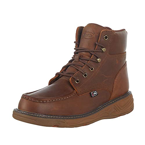 Justin Boot Company Mens Stampede Rush Barely Cowhide 6in Lace Up Soft Toe Work Boot