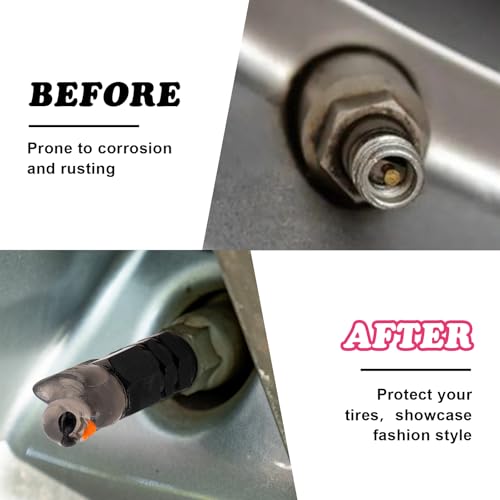 4Pcs Sunglasses Duck Tire Valve Stem Caps, Funny Decorative Covers for Wheels, Cute Car Accessories (Hexagon Black)