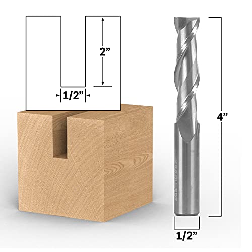 Image of YONICO Upcut Router Bits Spiral 2 Flute Solid Carbide CNC End Mill 1 /2-Inch Diameter 1 /2-Inch Shank 31263-SC