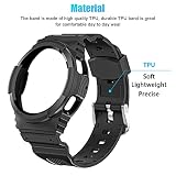 UFinetech Pasek do zegarka Galaxy Watch 4 40 mm z etui na zderzak, pasek do Samsung Watch 5 40 mm wytrzymały pasek z etui ochronnym, sport wojskowy odporny na wstrząsy pasek zastępczy TPU osłona dla mężczyzn kobiet, Galaxy Watch 4/5 44mm, Poliuretan, Bez kamienia szlachetnego
