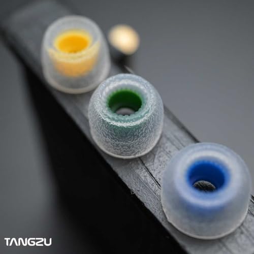 Image of TANGZU Tang Sancai Wide Bore Eartips, Medical Grade Hypoallergic Silicone in-Ear Monitor Ear Plugs for in-Ear Earphone, Replacement Earbuds Tips, IEM Eartips, Yellow, S, 3 Pairs
