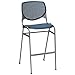 KFI Seating Poly Stack Bar Stool with Perforated White Seat and Light Grey Back