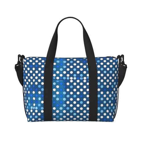 Blue Polka Dot Pattern Versatile Personal Item Travel Bags for Women - Spacious Duffel Bags for Traveling, Gym Bags for Men