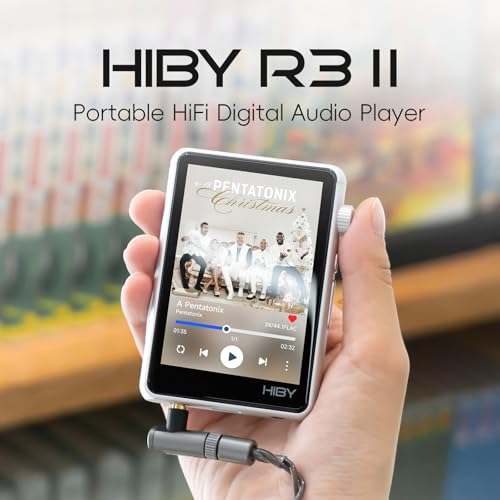 Image of HiBy Music R3 II 2025 Portable HiFi MP3 Player, Native DSD256 MQA 16X, Hi-Res Certified, Bluetooth 5.1 WiFi, Tidal Qobuz, 3.5mm & 4.4mm 340mW, USB-C, 3.2 inch Touchscreen, 2TB TF Card Support