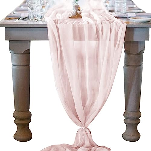 Table Runner-72*304cm (28*120inch) Chiffon Gauze Table Runner Extra Long