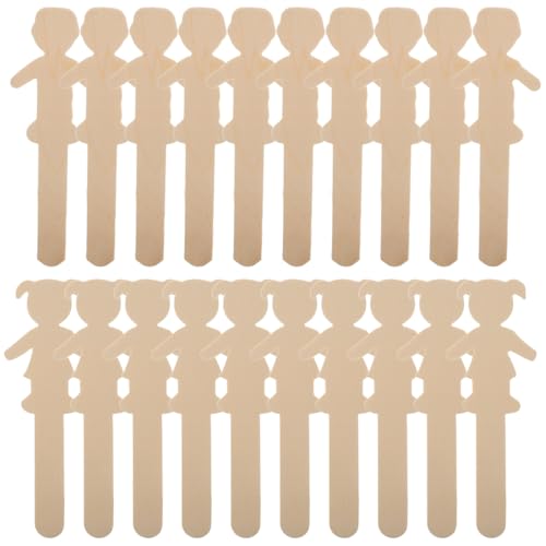 20Pcs and Girl Craft Sticks Unfinished People Cutouts for Kids Art Supplies DIY Painting Decorating Classroom Projects 5.70X1.96In