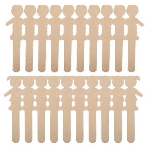 20Pcs and Girl Craft Sticks Unfinished People Cutouts for Kids Art Supplies DIY Painting Decorating Classroom Projects 5.70X1.96In