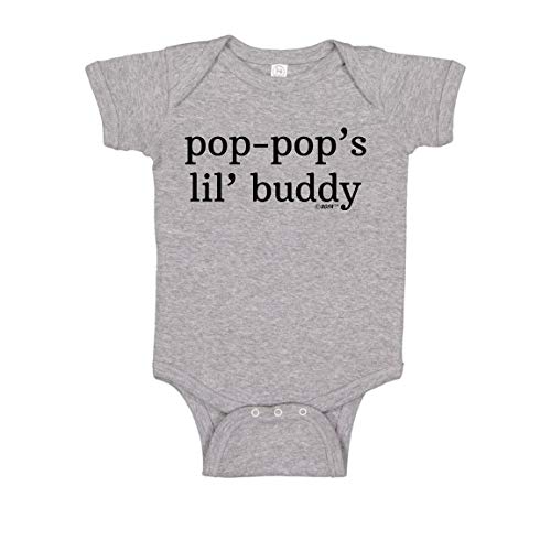 Funny Baby Bodysuit for Pop-Pop's Lil' Buddy Bodysuit 6 Months Heather