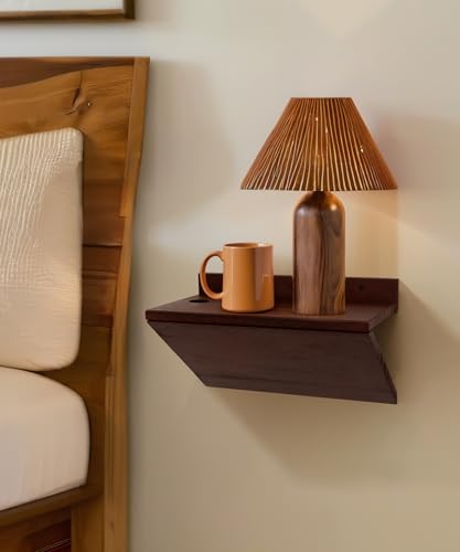 Sivapleso Modern Floating Nightstand Wooden Hanging Bedside Table with Cable Hole Small Wall Mounted...