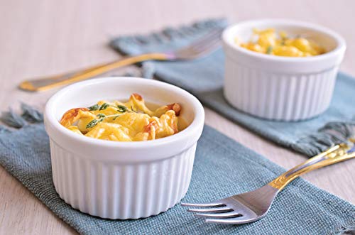 Hic Kitchen Souffle Ramekin Set, Fine White Porcelain, 4-Ounce, Set Of 4 #TOP4