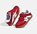 LUCKY STEP Kids Classic Retro Gum Sole Fashion Sneakers School Tennis Skate Shoes Girls Boys Hook and Loop Walking Casual Toddler Footwear Anti Slip Trainers(Red,Little Kid 1)
