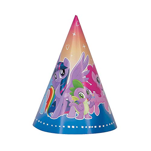 Fun Express - My Little Pony Party Hats, 8ct for Birthday - Party Supplies - Licensed Tableware - Misc Licensed Tableware - Birthday - 8 Pieces