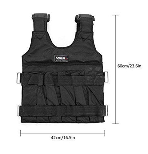 HunterBee Weighted Vest 50 kg/110lbs Adjustable Weighted Vest Jacket Training Exercise Jogging Fitness Workouts Weight Vest for Running, Workout, Cardio