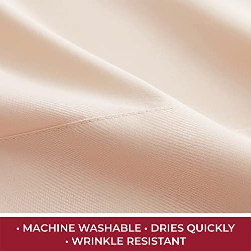 Image of Mellanni RV Short Queen Sheets - 4 PC Iconic Collection Bedding | Hotel Luxury, Extra Soft, Cooling Bed Sheets - Deep Pocket up to 10 inch (RV /Short Queen, Beige)