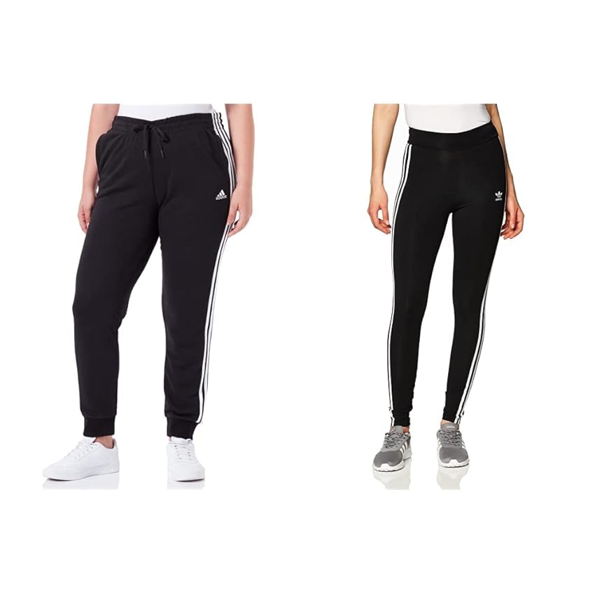 Immagine del prodotto adidas Essentials Slim Tapered Cuffed, Pantaloni della Tuta Donna, Nero Bianco, M 44-46 IT & 3-Stripes, Leggings Donna, Nero Bianco, M