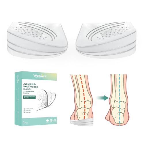 Heel Wedge for Supination & Pronation Correction - (1 Pair) Welnove 3 Layers Adjustable Supination...