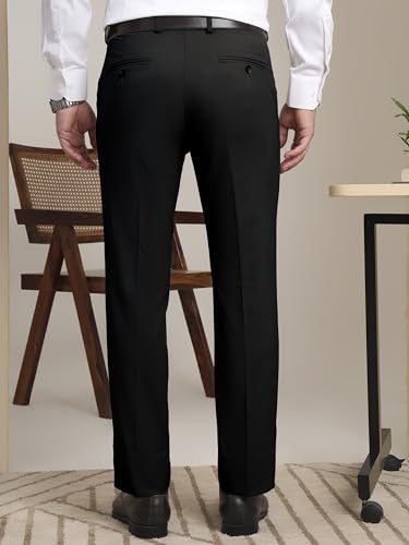 Image of SaintX Men's Premium Stretchable Formal Trouser with Techno Flex Waistband | Slim Fit Pants | Italian Design | Office Wear /Executive Wear