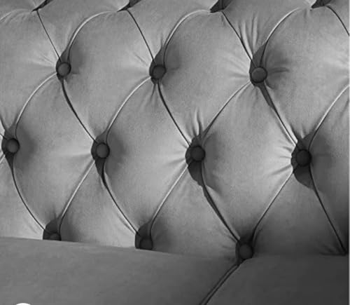 Image of Royale Hand Tufted Three Seater Elegant Wooden Base Sofa in Wide Extravagant Fabric, Gives Luxurious Look for Home /Living Room /Office /Guest Room /Hotels