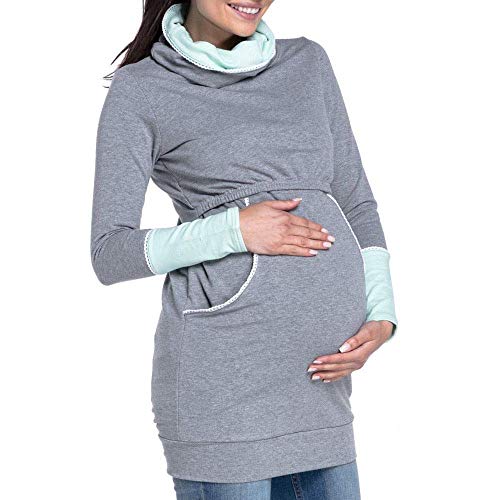 Suéter De Cuello Alto De Maternidad Tops Lactancia Las Vintage Señoras De Ropa De Maternidad Camiseta Camisa De Maternidad Embarazo Otoño Invierno Blusa De Manga Larga Túnica Sin Barriga