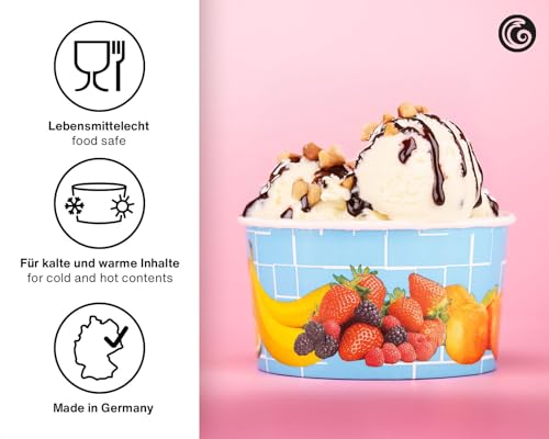 Octopus 1500x Eisbecher, EIS- Pappbecher, Früchtebecher mit 160 ml Füllvolumen – Bild 4