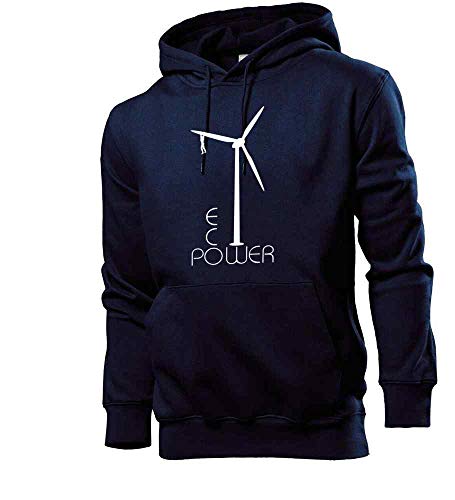 Generisch Windrad Eco Power Männer Hoodie Sweatshirt Navy S